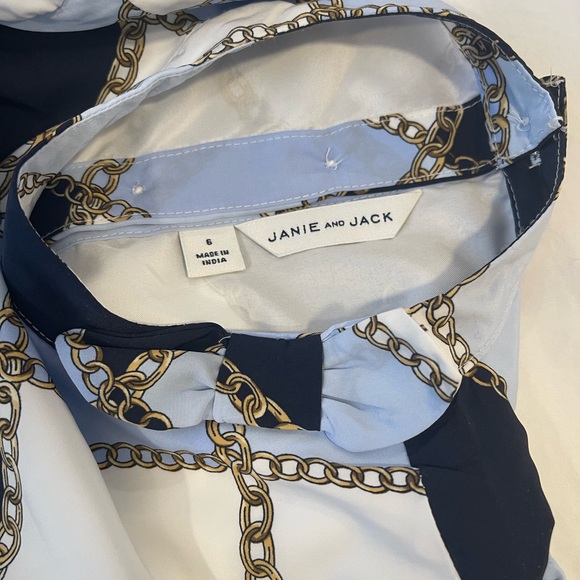 JANIE AND JACK Girl Blue Chain Flutter sleeve dress, size 5/6 - Picture 8 of 9